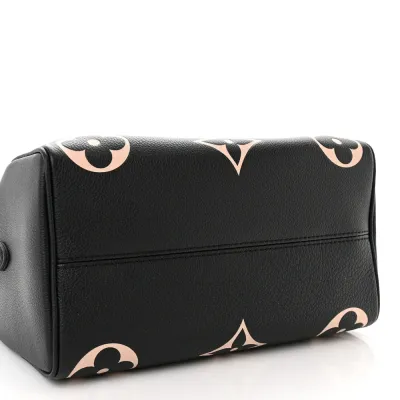 Louis Vuitton Speedy Bandouliere 25 Black/Beige Giant Monogram Empreinte Leather Gold Hardware