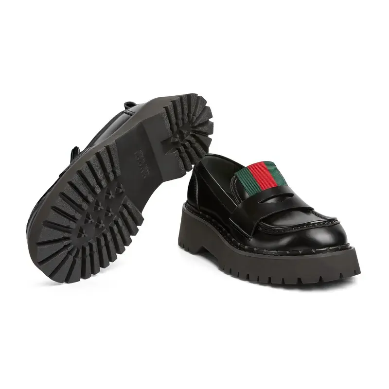 Gucci black webbing loafers