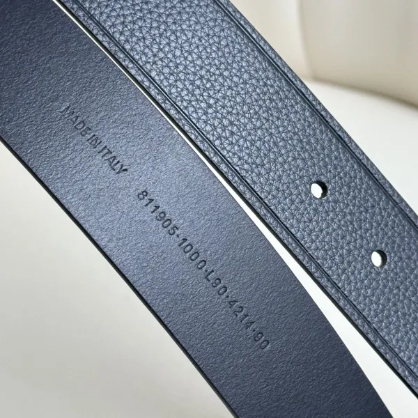 Balenciaga Men's Classic B Large Belt In Black Grained Calfskin With Gold/Silver Hardware 35mm - Image 10