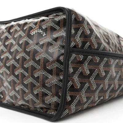 Goyard Reversible Anjou Tote PM Black Goyardine Canvas