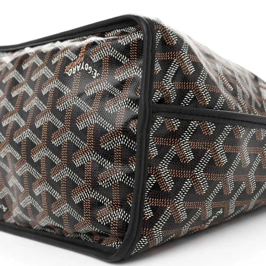 Goyard Reversible Anjou Tote PM Black Goyardine Canvas