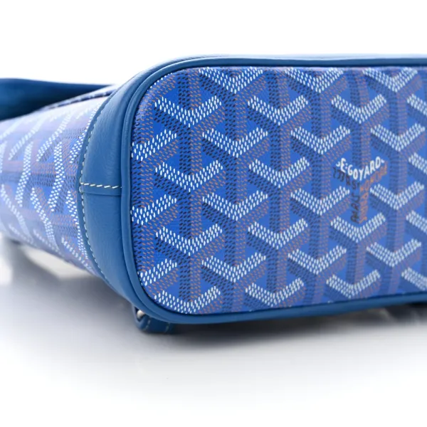 Goyard Mini Alpin Backpack Sky Blue Goyardine Canvas Silver Hardware - Image 4