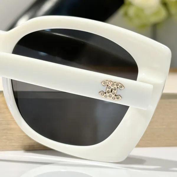 CHANEL square frame glasses white color SIZE 53-17-140 - Image 6