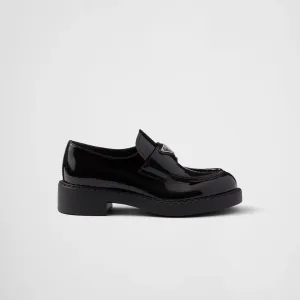 PRADA Black Chocolate patent leather loafers