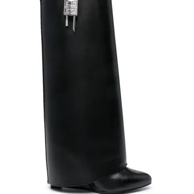 GIVENCHY Black leather knee-high boots