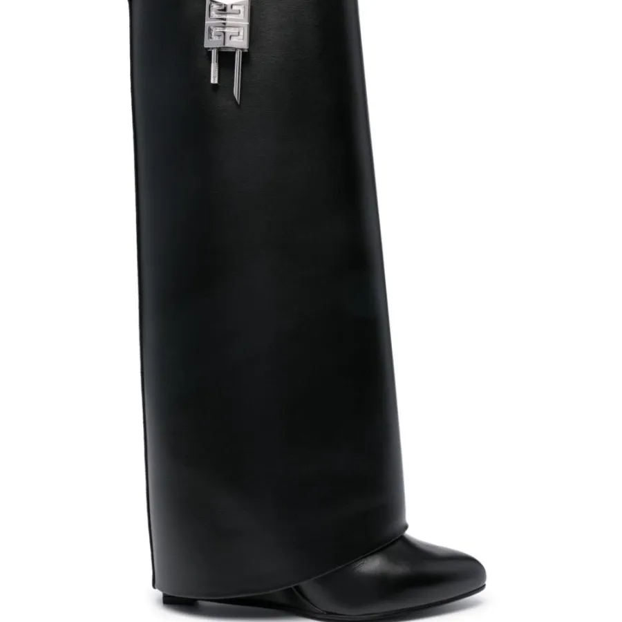GIVENCHY Black leather knee-high boots