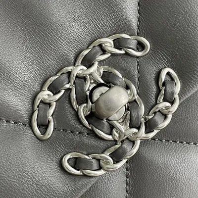 Chanel 19 Bag Deep Grey / Pink / Apricot Color 30cm Crossbody Bags