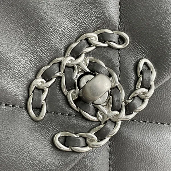 Chanel 19 Bag Deep Grey / Pink / Apricot Color 30cm Crossbody Bags - Image 8