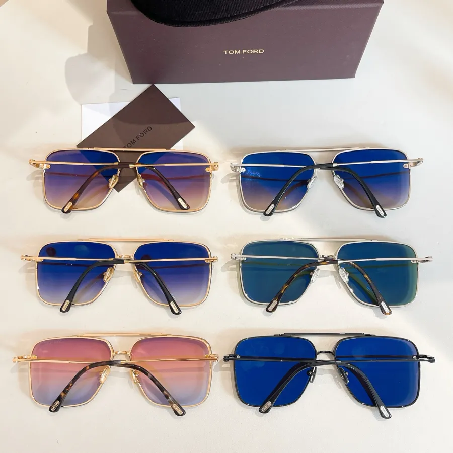 Tom Ford square frame glasses black/grey/green/rust/apricot/eggplant color Size 62口12-140