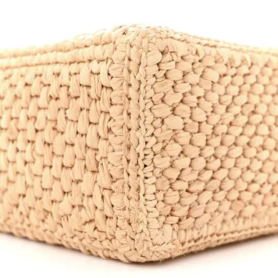 Loewe Standard A4 Tote Bag Natural/Black Raffia & Calfskin Leather