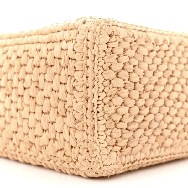 Loewe Standard A4 Tote Bag Natural/Black Raffia & Calfskin Leather - Image 5