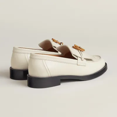 HERMES Impact White Loafers