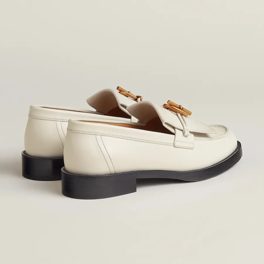 HERMES Impact White Loafers