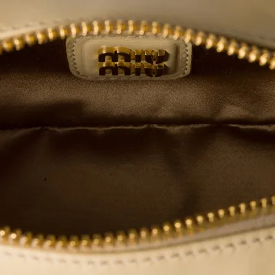 Miu Miu Arcadie matelassé Quilted Lambskin Leather Beige Top-Handle Bags