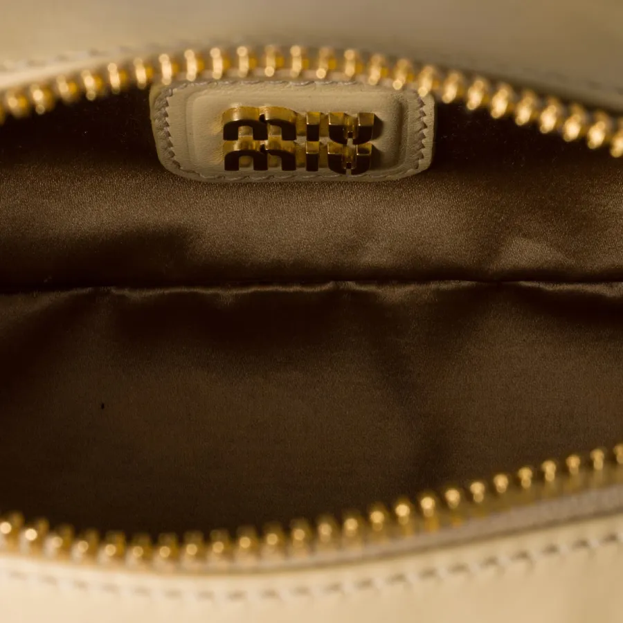 Miu Miu Arcadie matelassé Quilted Lambskin Leather Beige Top-Handle Bags