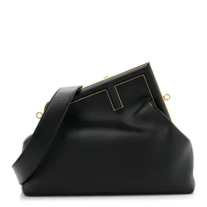 Fendi Medium Fendi First Black Shiny Nappa Leather Gold Hardware