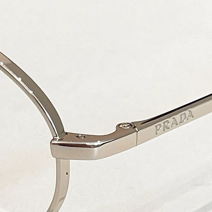 Prada Oval frame glasses silver/silver black/gold black/leopard color transparent lens Size 53口19-135