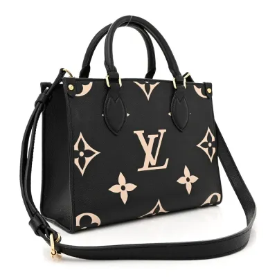 Louis Vuitton OnTheGo PM Black/Beige Giant Monogram Empreinte Leather