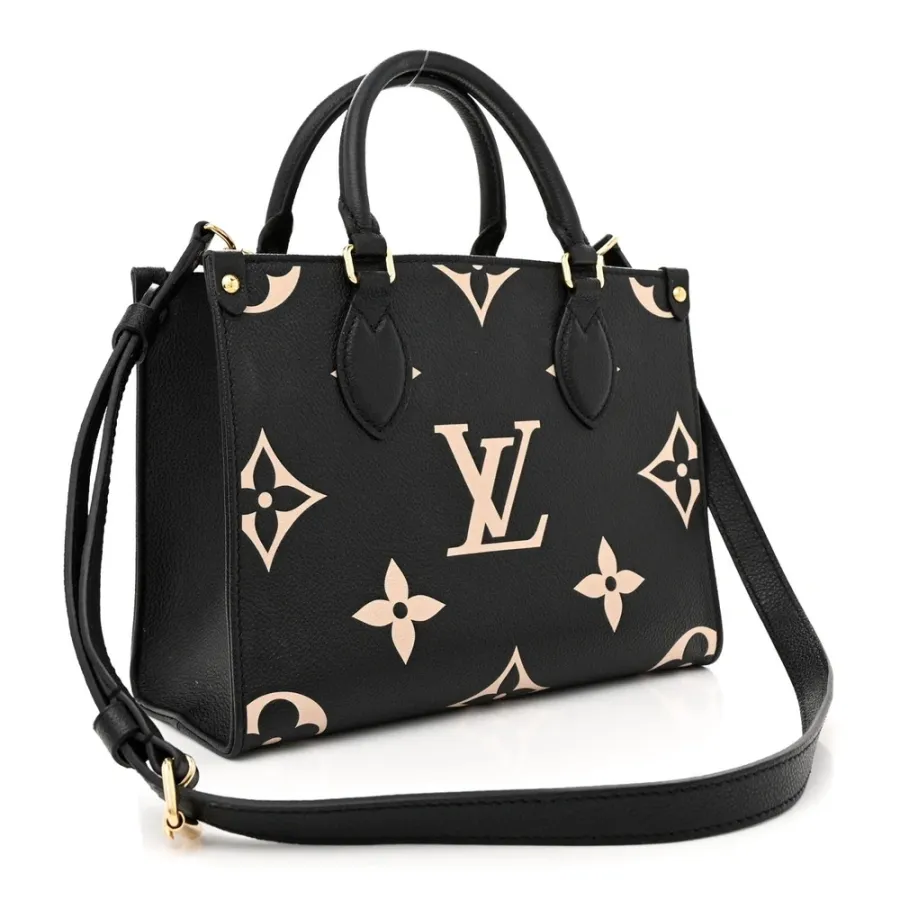 Louis Vuitton OnTheGo PM Black/Beige Giant Monogram Empreinte Leather