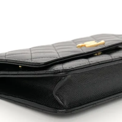 Shop Chanel WOC - Black Quilted Caviar Leather