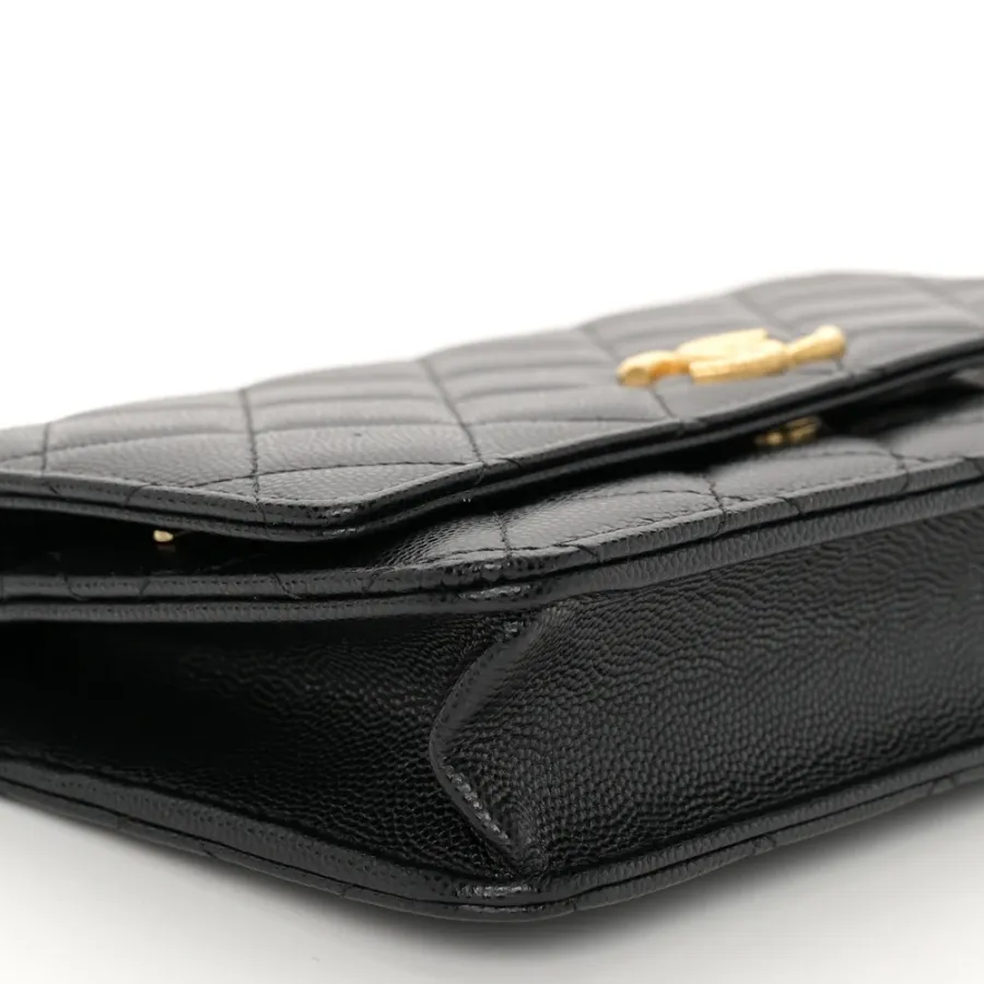 Shop Chanel WOC - Black Quilted Caviar Leather