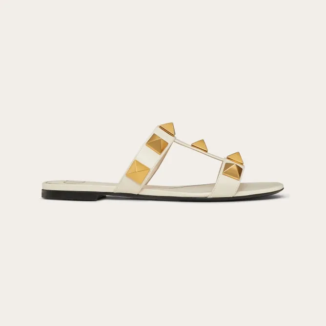VALENTINO White Cowhide slip-on sandals