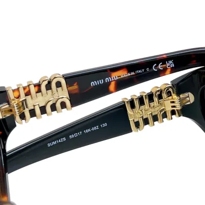 Miu Miu glasses black gold/leopard/apricot/purple color Size 59口17-130