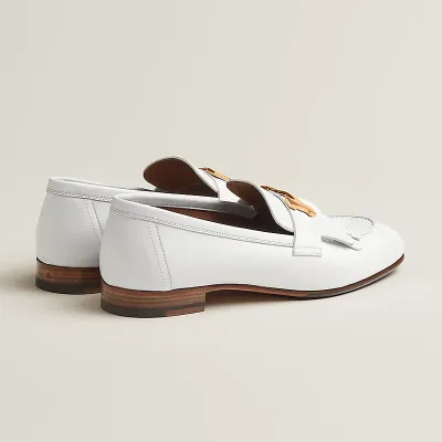 HERMES Royal White Loafers