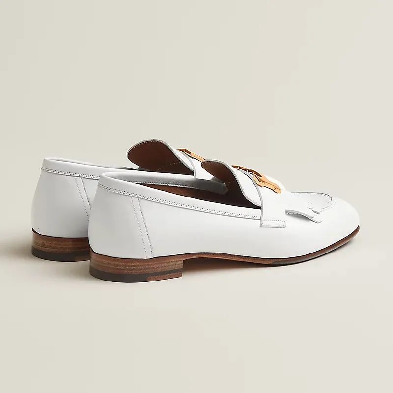 HERMES Royal White Loafers
