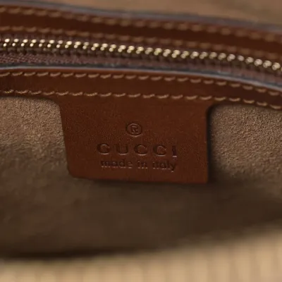 Gucci Medium Zip Top Tote Beige GG Supreme Monogram Canvas Gold Hardware