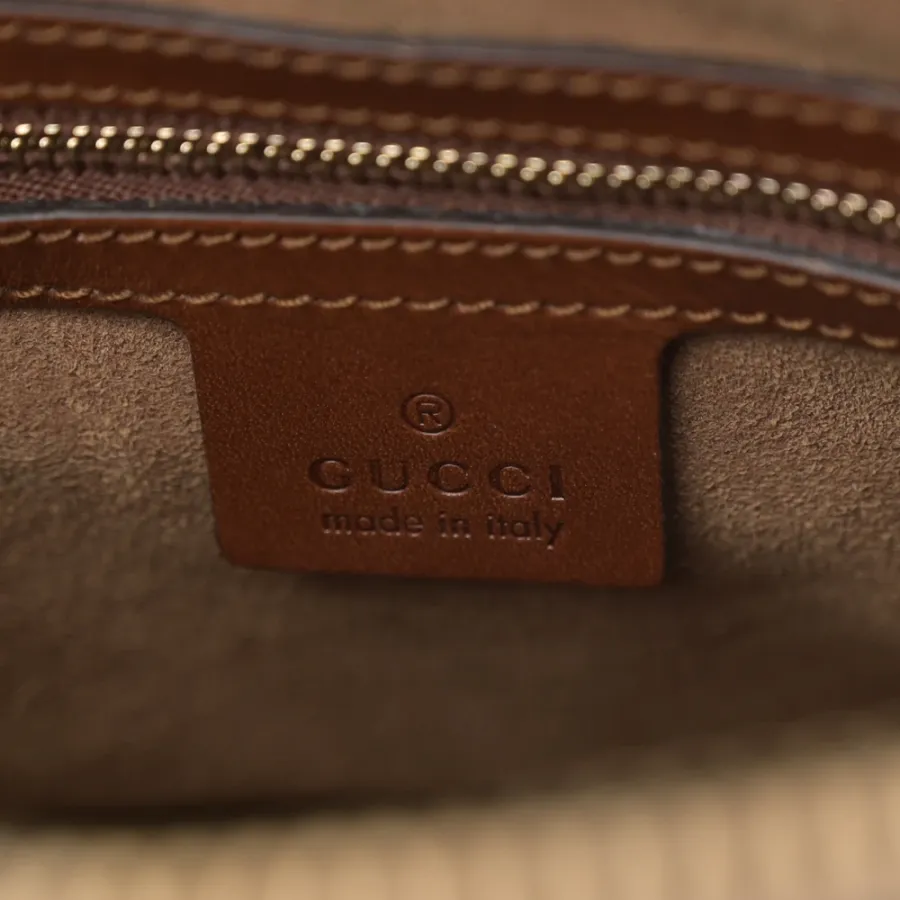 Gucci Medium Zip Top Tote Beige GG Supreme Monogram Canvas Gold Hardware