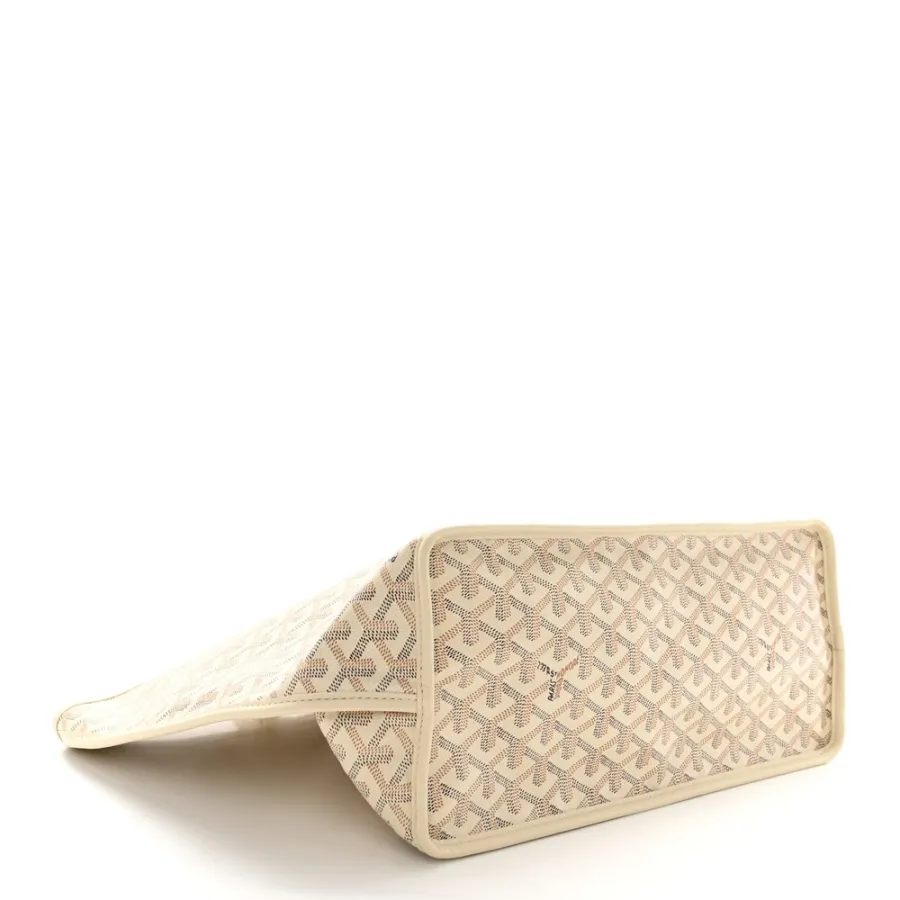 Goyard Embroidered Seahorse Reversible Anjou Tote PM Sand Goyardine Canvas