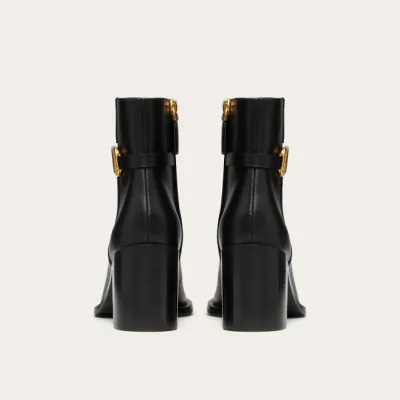 VALENTINO SIGNATURE Calf leather ankle boots (7.5cm high heel)
