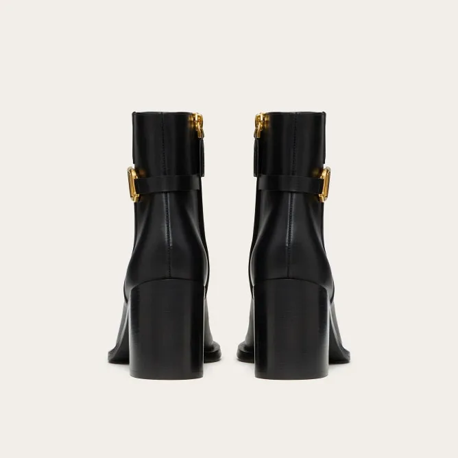 VALENTINO SIGNATURE Calf leather ankle boots (7.5cm high heel)