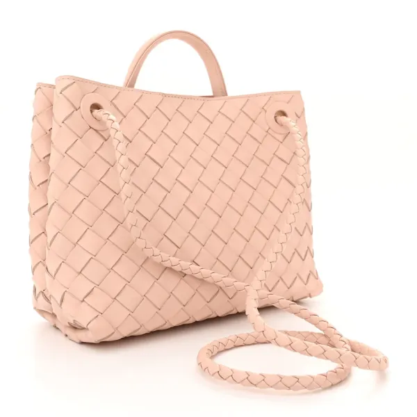 Bottega Veneta Small Intrecciato Andiamo Shoulder Bag Nude Nappa Leather - Image 3