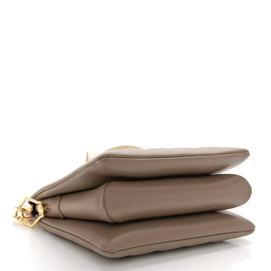 Louis Vuitton Coussin PM Taupe Embossed Monogram Lambskin Leather Gold Hardware