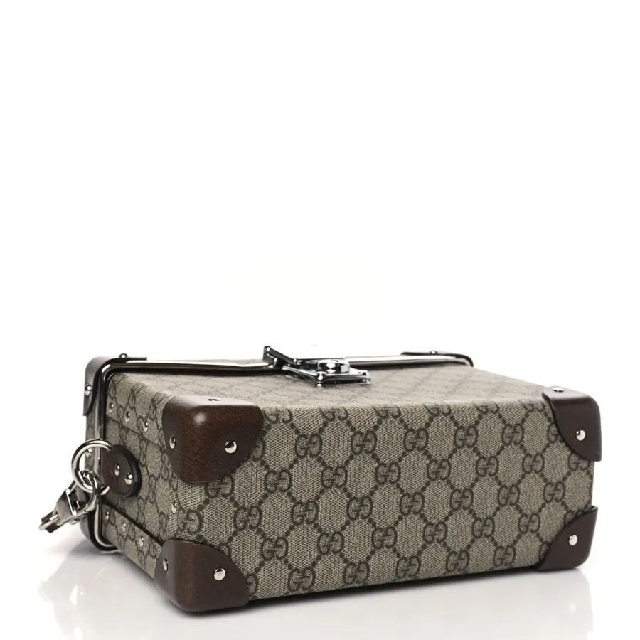 Gucci Medium Globe-Trotter Beauty Case Brown GG Supreme Monogram Canvas Silver Hardware