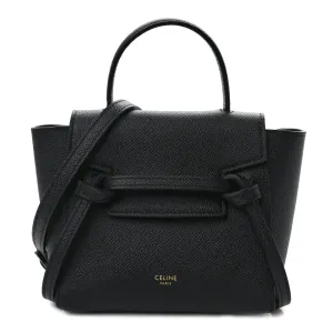 Celine Pico Belt Bag Black Grained Calfskin Leather Gold Hardware