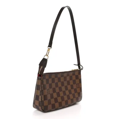 Louis Vuitton Pochette Accessoires NM PM Damier Ebene Canvas Gold Hardware