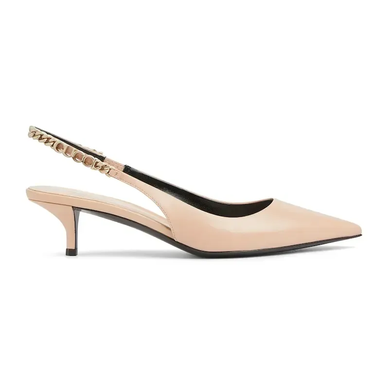 Gucci pink pointed heels high heels shoes Rear lace up high heels