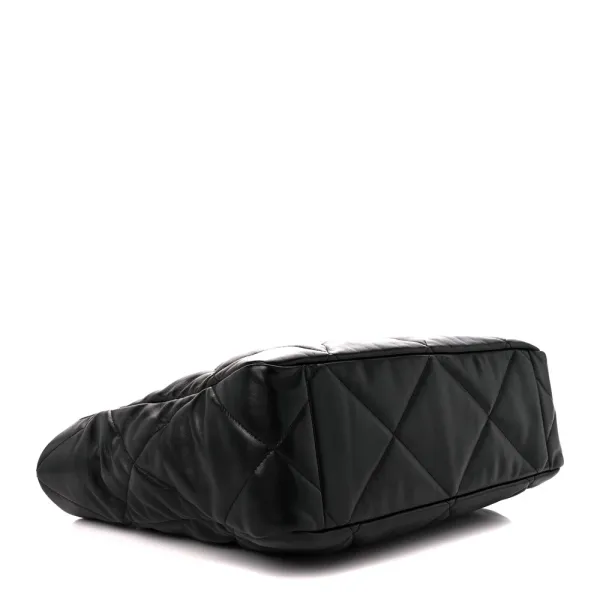 Chanel East-West Shopping Bag Medium Black Chanel 19 Quilted Lambskin Leather Mixed Metal Hardware - Image 6