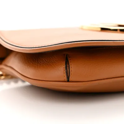 Gucci Medium Blondie Chain Shoulder Flap Bag Cognac Roxy Calfskin Leather Brass Hardware