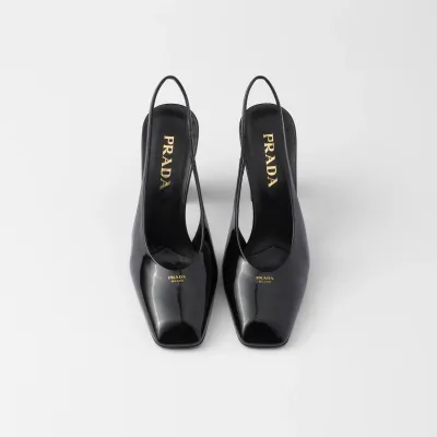 PRADA Patent paint leather Black High Heels Shoes