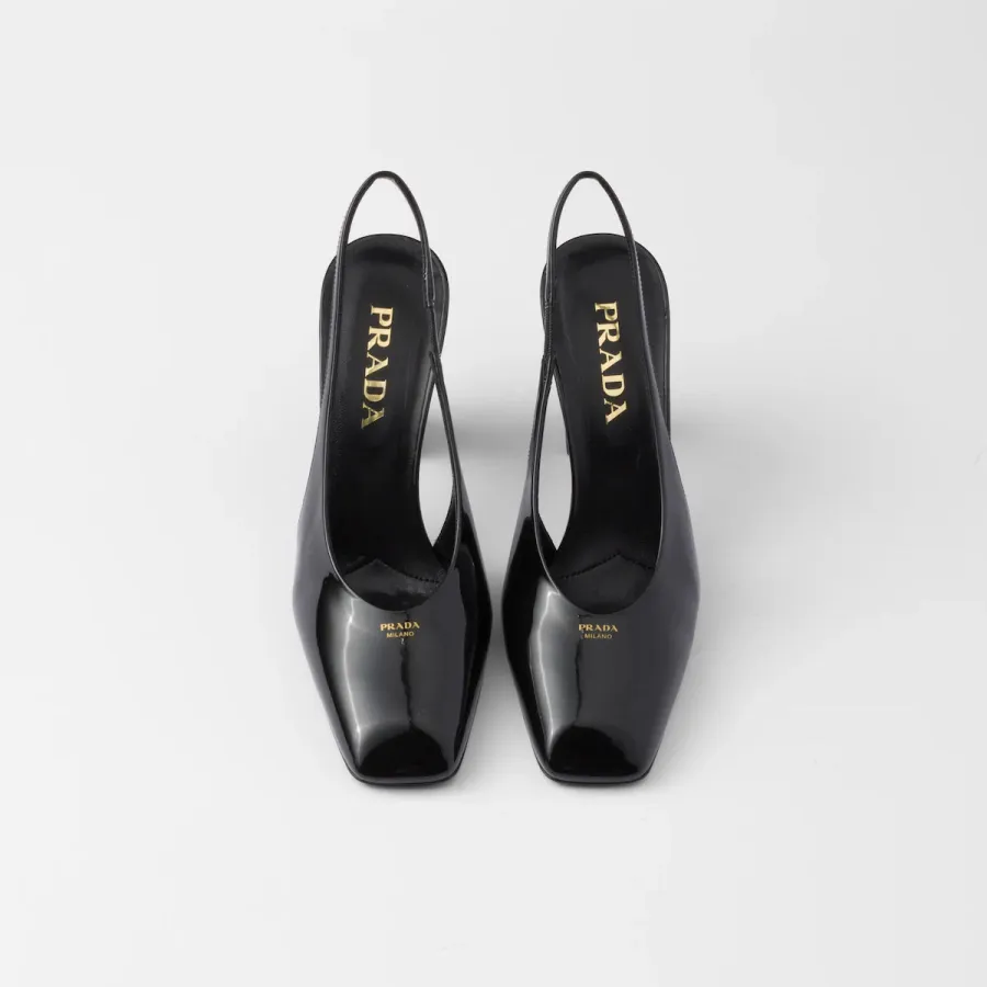 PRADA Patent paint leather Black High Heels Shoes