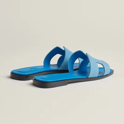 HERMES Oran Blue Slippers