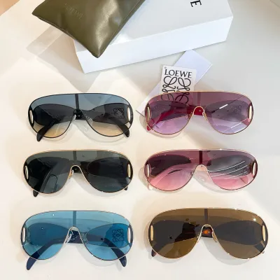 Loewe Mask glasses black/blue/gradient blue/leopard brown/red/purple white color Size 140口0-142