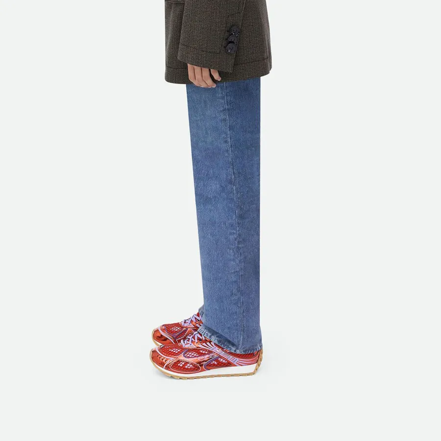 Bottega Veneta Orbit Sneakers In Purple/Red Technical Fabric And Mesh Lace-Up Sneaker