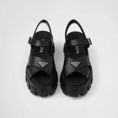 PRADA Black Monolith rubber sandals
