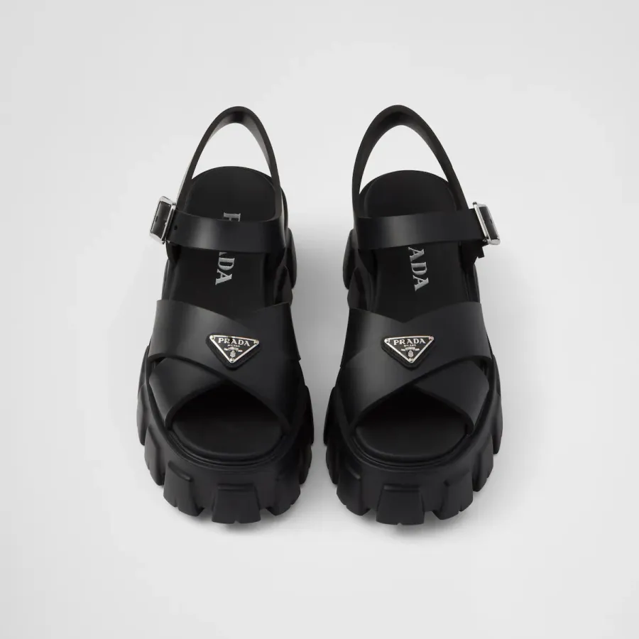 PRADA Black Monolith rubber sandals