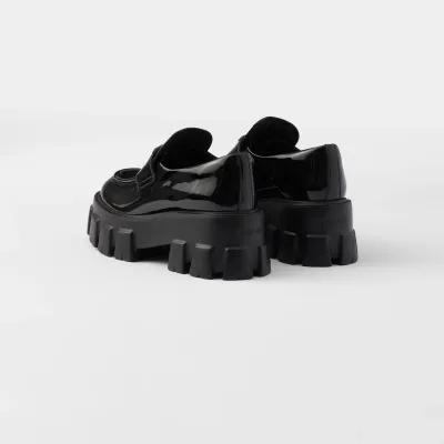 PRADA Black Monolith patent leather Loafers